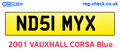 ND51MYX are the vehicle registration plates.