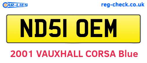 ND51OEM are the vehicle registration plates.