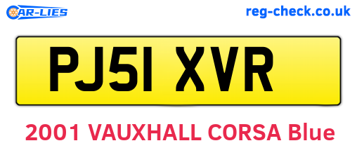 PJ51XVR are the vehicle registration plates.