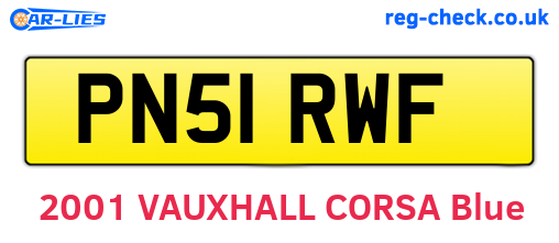 PN51RWF are the vehicle registration plates.