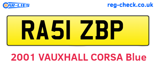 RA51ZBP are the vehicle registration plates.