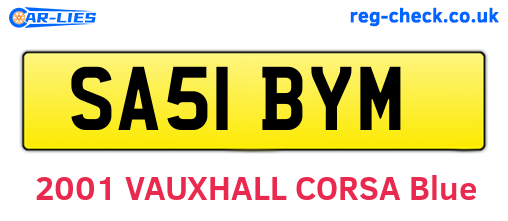 SA51BYM are the vehicle registration plates.