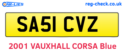 SA51CVZ are the vehicle registration plates.
