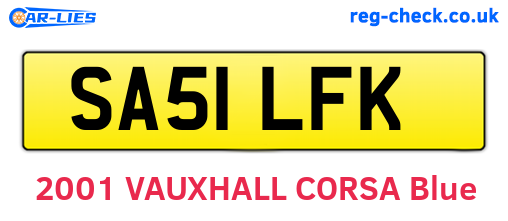 SA51LFK are the vehicle registration plates.