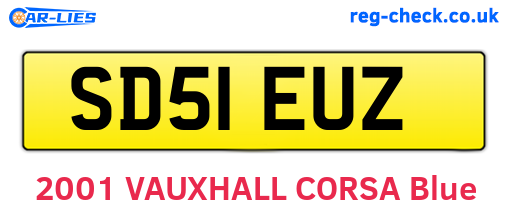 SD51EUZ are the vehicle registration plates.