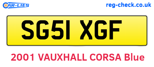 SG51XGF are the vehicle registration plates.