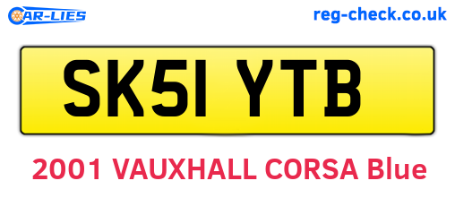 SK51YTB are the vehicle registration plates.