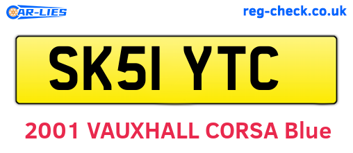 SK51YTC are the vehicle registration plates.