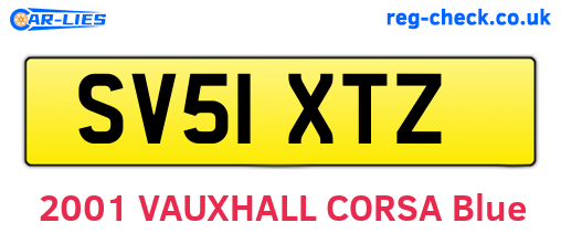 SV51XTZ are the vehicle registration plates.