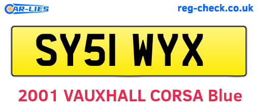 SY51WYX are the vehicle registration plates.