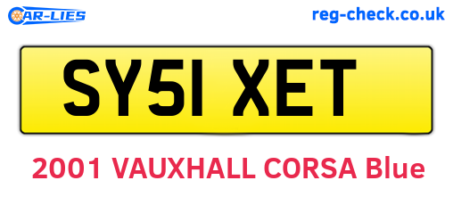 SY51XET are the vehicle registration plates.