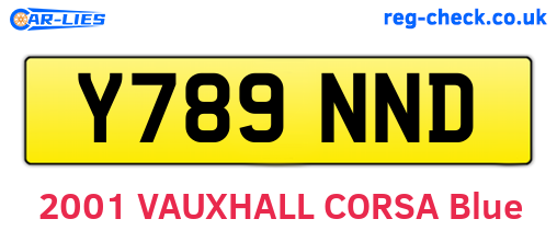 Y789NND are the vehicle registration plates.