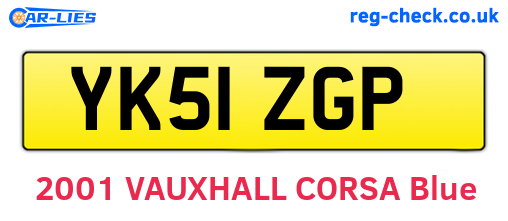 YK51ZGP are the vehicle registration plates.
