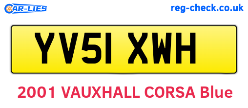 YV51XWH are the vehicle registration plates.