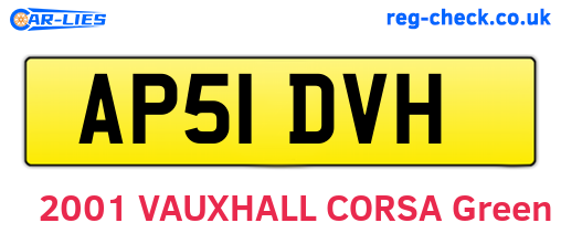 AP51DVH are the vehicle registration plates.