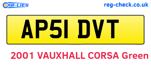 AP51DVT are the vehicle registration plates.
