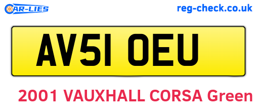 AV51OEU are the vehicle registration plates.