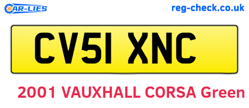 CV51XNC are the vehicle registration plates.