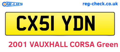 CX51YDN are the vehicle registration plates.