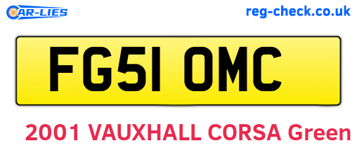 FG51OMC are the vehicle registration plates.
