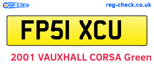 FP51XCU are the vehicle registration plates.