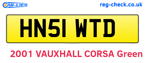 HN51WTD are the vehicle registration plates.
