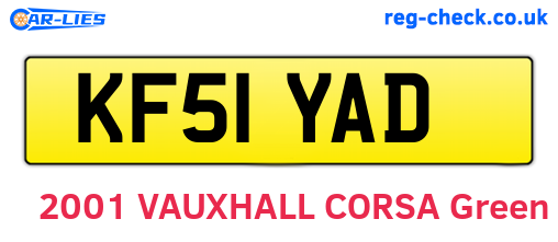 KF51YAD are the vehicle registration plates.