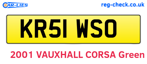 KR51WSO are the vehicle registration plates.