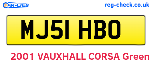 MJ51HBO are the vehicle registration plates.
