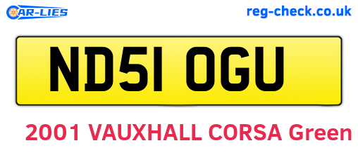 ND51OGU are the vehicle registration plates.