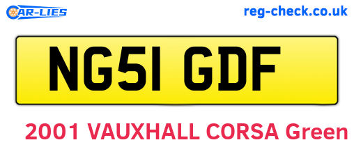 NG51GDF are the vehicle registration plates.