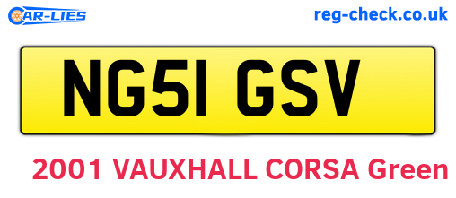 NG51GSV are the vehicle registration plates.