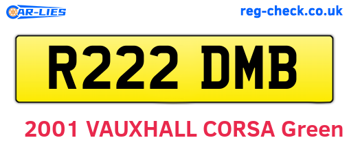 R222DMB are the vehicle registration plates.
