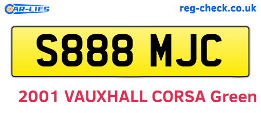 S888MJC are the vehicle registration plates.