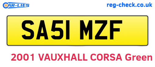 SA51MZF are the vehicle registration plates.