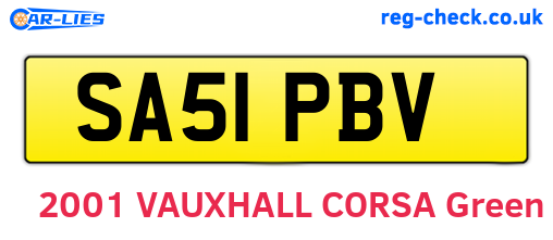 SA51PBV are the vehicle registration plates.