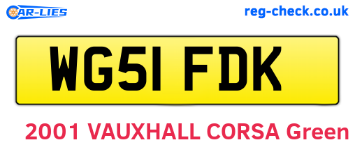 WG51FDK are the vehicle registration plates.