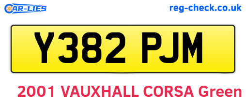 Y382PJM are the vehicle registration plates.