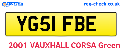 YG51FBE are the vehicle registration plates.