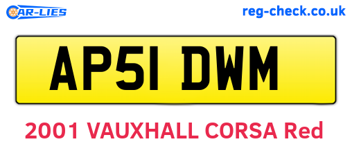 AP51DWM are the vehicle registration plates.