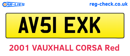 AV51EXK are the vehicle registration plates.