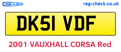 DK51VDF are the vehicle registration plates.