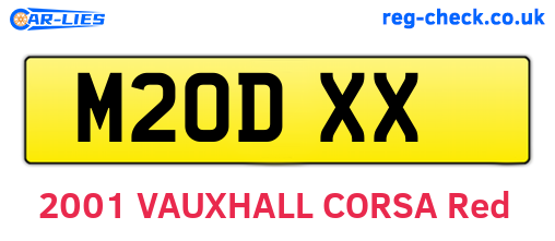 M20DXX are the vehicle registration plates.