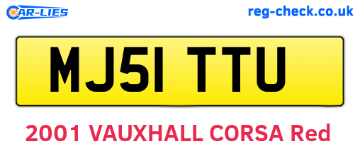 MJ51TTU are the vehicle registration plates.