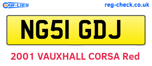 NG51GDJ are the vehicle registration plates.
