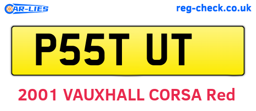 P55TUT are the vehicle registration plates.