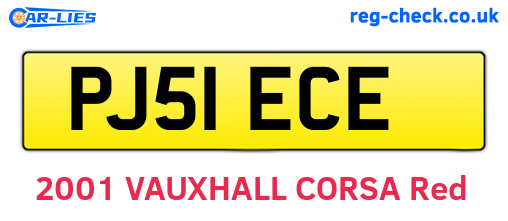 PJ51ECE are the vehicle registration plates.