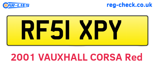 RF51XPY are the vehicle registration plates.