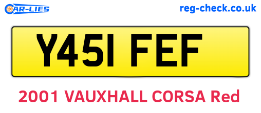 Y451FEF are the vehicle registration plates.