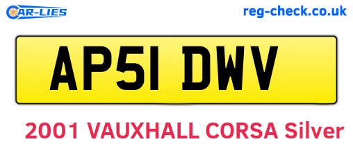 AP51DWV are the vehicle registration plates.